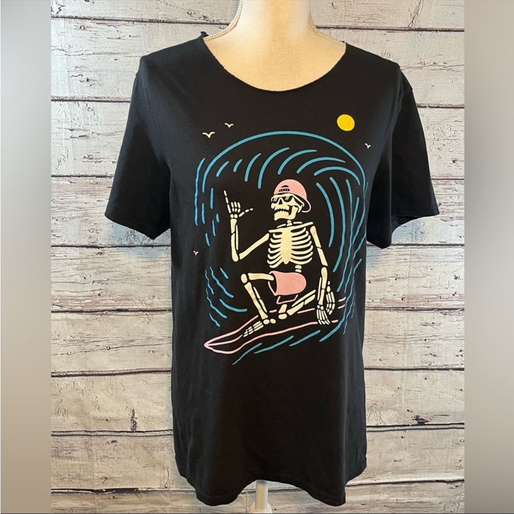 Skeleton Surfer T-Shirt-Medium